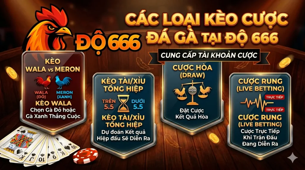 Do666 có bao nhiêu loại kèo cược đá gà hiện nay
