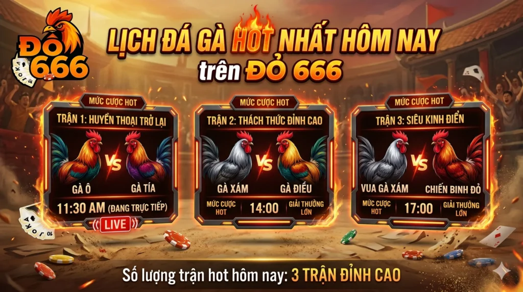 Do666 có bao nhiêu trận đá gà hot diễn ra hôm nay