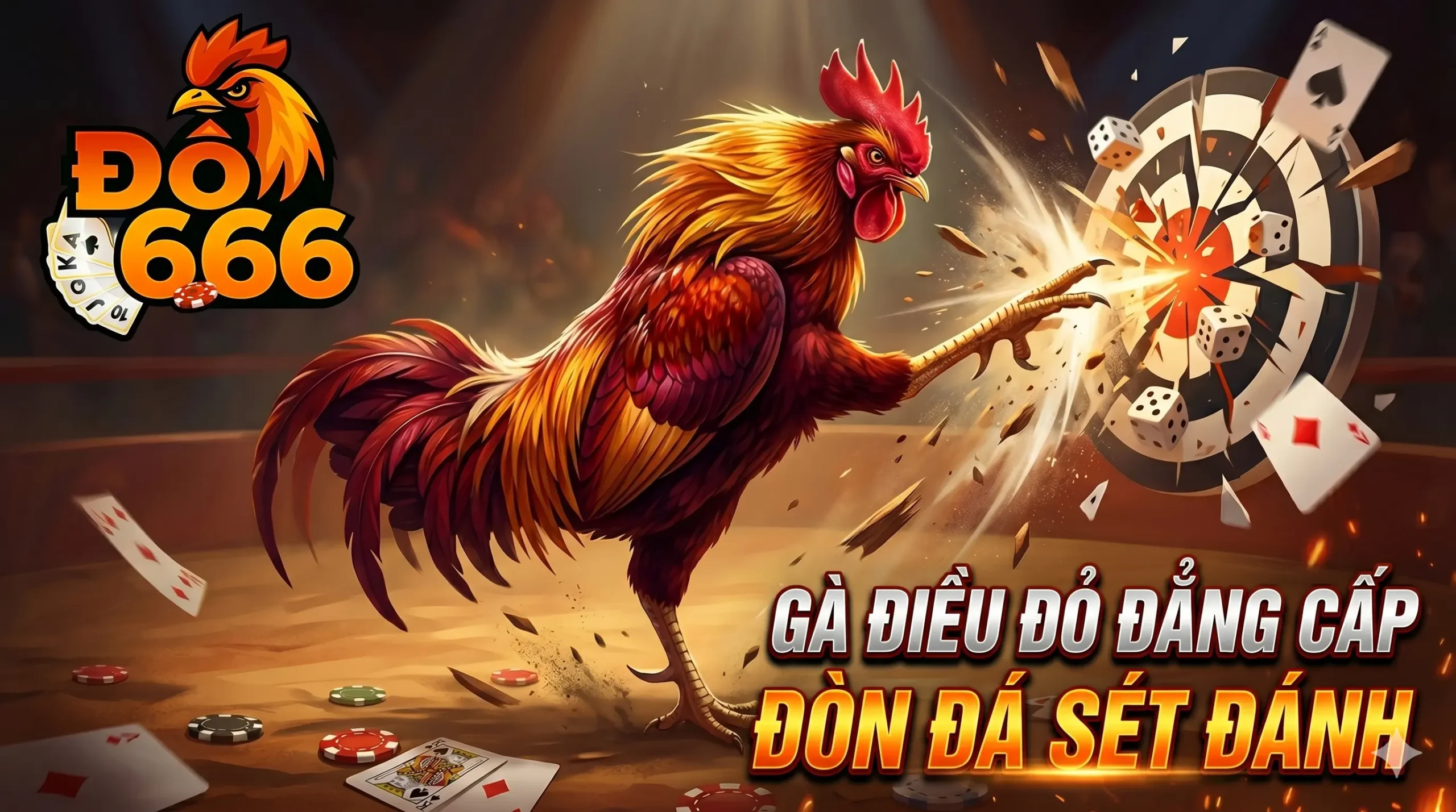 Gà điều đỏ Do666 gây ấn tượng với đòn đá mạnh