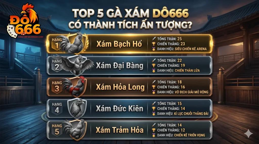 Top 5 gà xám Do666 có thành tích ấn tượng